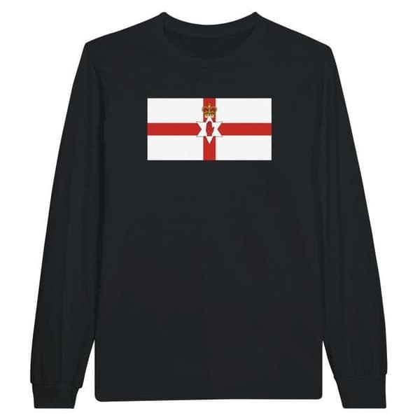 Nordirlands flagga långärmad T-shirt i svart
