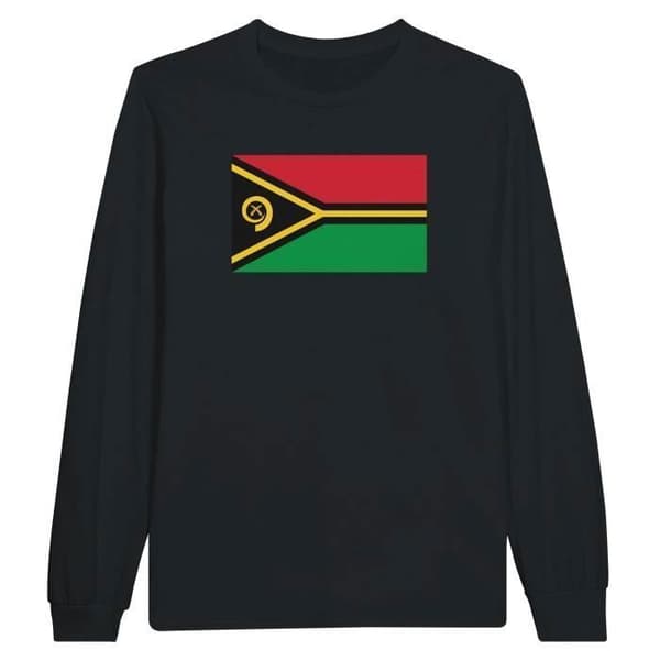 T-shirt med långa ärmar - PIXELFORMA - Vanuatu-flagg - 100% bomull - Långa ärmar - Optimal komfort