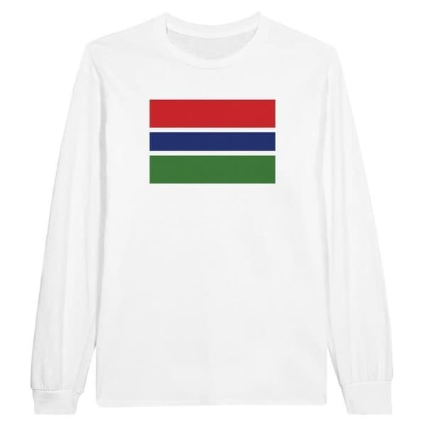 T-shirt med lång ärm - PIXELFORMA - Gambias flagga - Vit - Regular - Vuxen