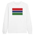 Miniatyrbild 1 av 3: T-shirt med lång ärm - PIXELFORMA - Gambias flagga - Vit - Regular - Vuxen