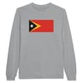 Miniatyrbild 1 av 3: T-shirt - Östtimors flagga - Grå - 100% bomull - Långa ärmar - Regular fit