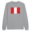 Miniatyrbild 1 av 3: Långärmad t-shirt - PIXELFORMA - Flag of Peru - 100 % bomull - Långa ärmar - Grå