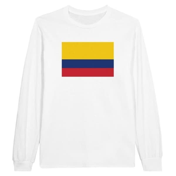 T-shirt med långa ärmar - PIXELFORMA - Colombias flagga - 100% bomull - Långa ärmar - Regular passform