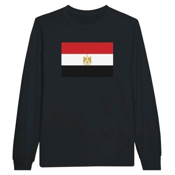 T-shirt med lång ärm - PIXELFORMA - Egyptens flagga - 100% bomull - Långa ärmar - Optimal komfort