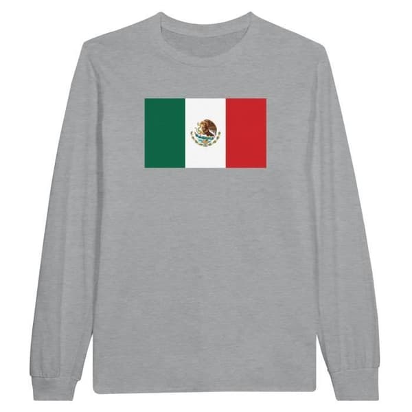 T-shirt med långa ärmar - PIXELFORMA - Mexikos flagga - 100% bomull - Långa ärmar - Optimal komfort