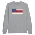 Miniatyrbild 1 av 3: T-shirt med långa ärmar - PIXELFORMA - USA:s flagga - 100% bomull - Långärmad - Optimalt komfort