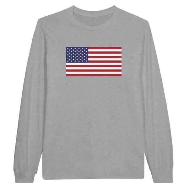 T-shirt med långa ärmar - PIXELFORMA - USA:s flagga - 100% bomull - Långärmad - Optimalt komfort