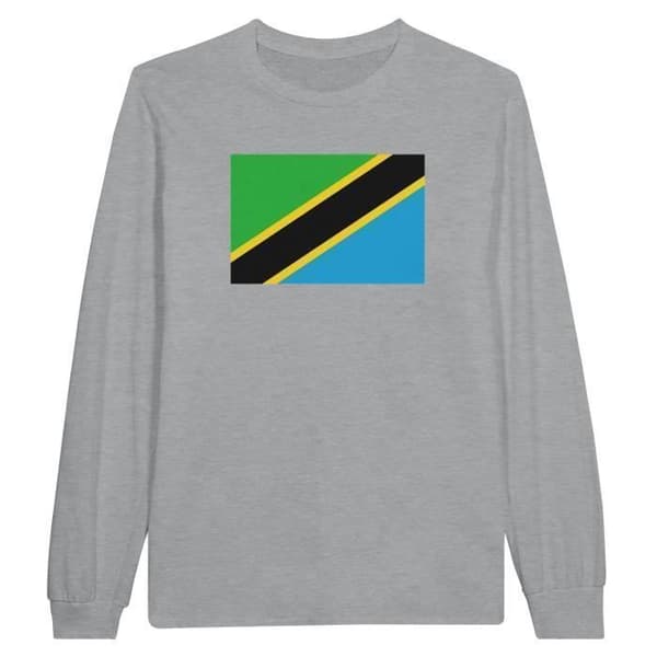 T-shirt med långa ärmar - PIXELFORMA - Tanzanias flagga - 100% bomull - Långa ärmar - Optimal komfort