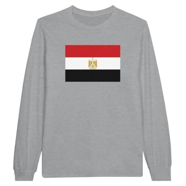 T-shirt med lång ärm - PIXELFORMA - Egyptens flagga - 100% bomull - Långa ärmar - Optimal komfort