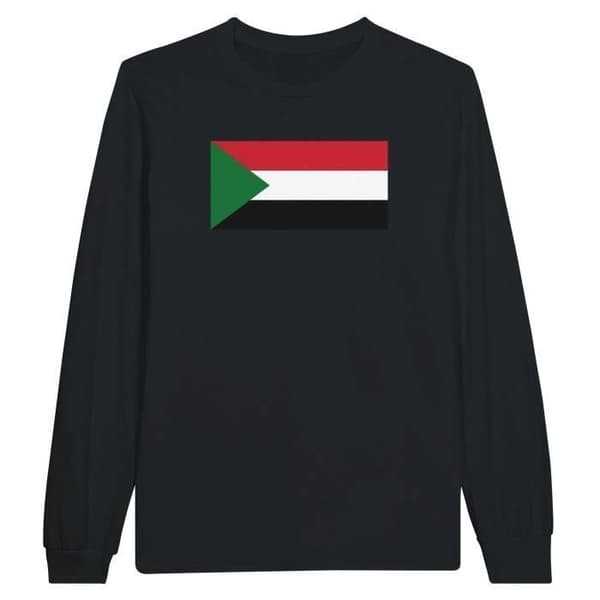 T-shirt med långa ärmar - PIXELFORMA - Sudanflagga - 100% bomull - Långa ärmar - Regular passform