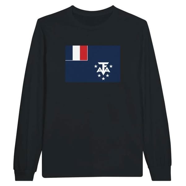 T-shirt - Antarktisflagga - Svart - 100% bomull - Långärmad - Klassisk passform
