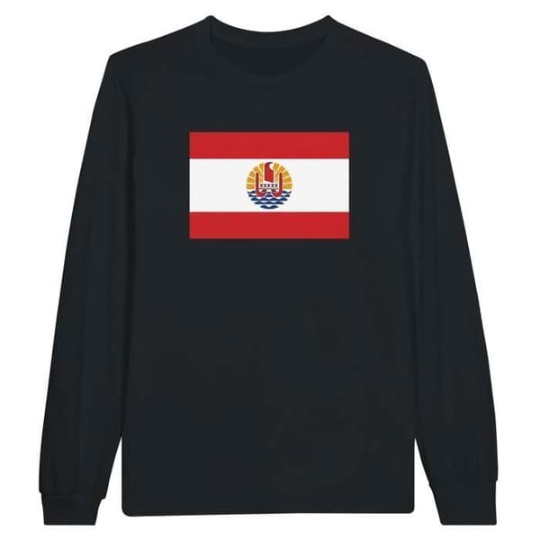 Långärmad t-shirt - Franska Polynesien - Svart - 100% bomull - Regular passform - Unisex