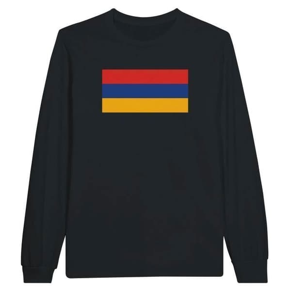 Långärmad T-shirt - PIXELFORMA - Armeniens flagga - 100% bomull - Långa ärmar - Optimal komfort