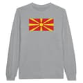 Miniatyrbild 1 av 3: Nordmakedoniens flagga långärmad T-shirt i grått