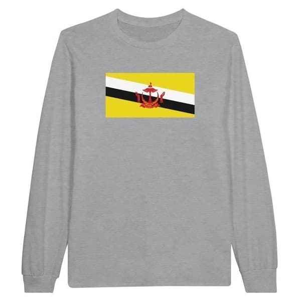 Långärmad T-shirt - PIXELFORMA - Bruneis flagga - 100% bomull - Långärmad - Optimal komfort