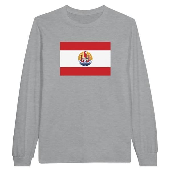 Långärmad t-shirt - Franska Polynesien - Grå - 100% bomull - Regular passform - Unisex