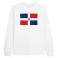 Miniatyrbild 1 av 3: Dominikanska republikens flagga långärmad T-shirt i vit