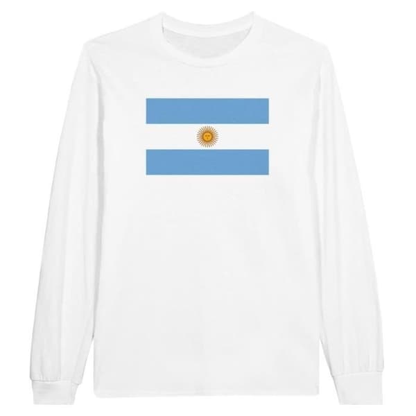 T-shirt med lång ärm - PIXELFORMA - Argentinas flagga - 100% bomull - Långa ärmar - Optimal komfort