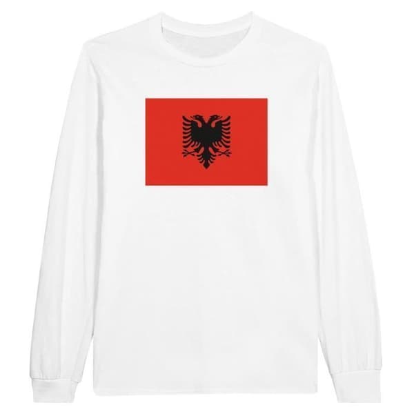 Långärmad t-shirt - PIXELFORMA - Flag of Albania - 100 % bomull - Långa ärmar - Normal passform