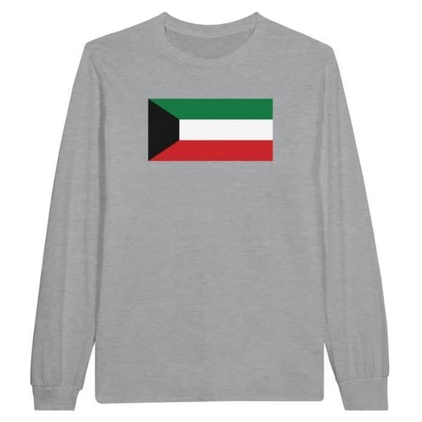 T-shirt med långa ärmar - PIXELFORMA - Kuwaits flagga - 100% bomull - Långa ärmar - Optimal komfort