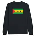 Miniatyrbild 1 av 3: T-shirt med långa ärmar - Sao Tomé och Príncipe flagga - Svart - 100% bomull - Regular fit - Unisex
