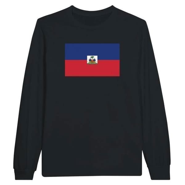Långärmad T-shirt - PIXELFORMA - Haitis flagga - 100% bomull - Långa ärmar - Optimal komfort