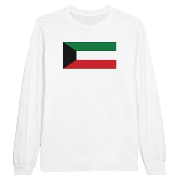 T-shirt med långa ärmar - PIXELFORMA - Kuwaits flagga - 100% bomull - Långa ärmar - Regular fit