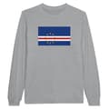 Miniatyrbild 1 av 3: Långärmad t-shirt - PIXELFORMA - Kap Verdes flagga - 100 % bomull - Grå - Optimal komfort
