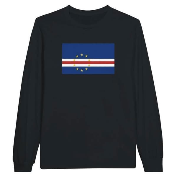 T-shirt med lång ärm - PIXELFORMA - Kap Verdes flagga - 100% bomull - Långärmad - Unisex
