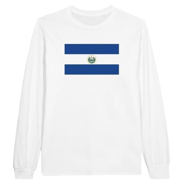 Långärmad t-shirt - PIXELFORMA - Salvadorflagga - 100% bomull - Långa ärmar - Regular passform