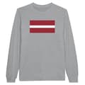 Miniatyrbild 1 av 3: Långärmad t-shirt - PIXELFORMA - Lettlands flagga - 100 % bomull - Grå - Optimal komfort