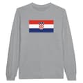 Miniatyrbild 1 av 3: Långärmad t-shirt - PIXELFORMA - Kroatiens flagga - 100 % bomull - Graphite Heather - Optimal komfort