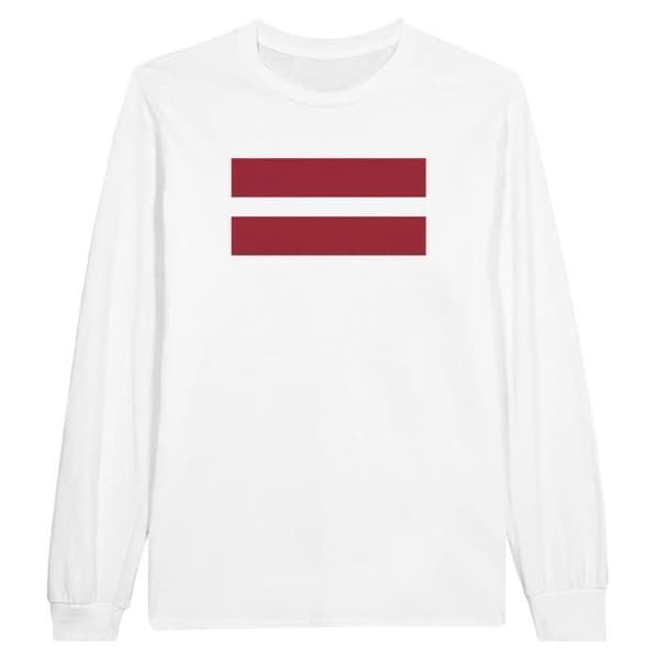 T-shirt med långa ärmar - PIXELFORMA - Lettlands flagga - 100% bomull - Långa ärmar - Optimal komfort