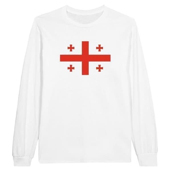Långärmad t-shirt - PIXELFORMA - Flag of Georgia - 100 % bomull - Långa ärmar - Normal passform