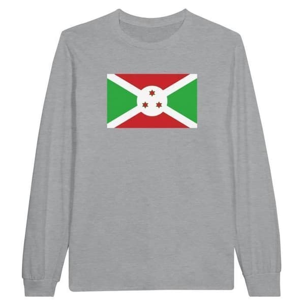 Långärmad t-shirt - PIXELFORMA - Burundis flagga - 100 % bomull - Långa ärmar - Optimal komfort