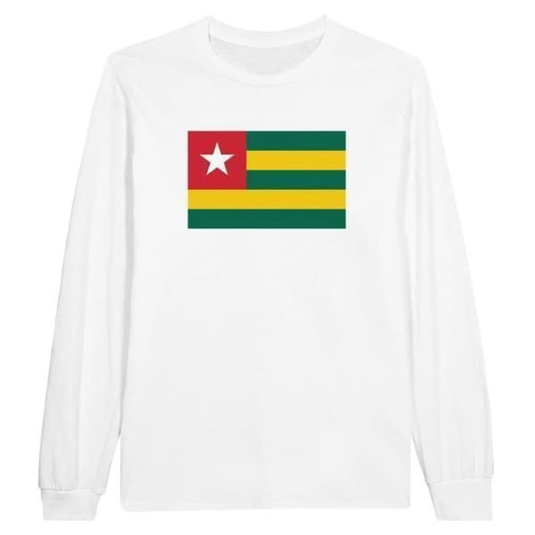 T-shirt med lång ärm - PIXELFORMA - Togos flagga - 100% bomull - Långa ärmar - Regular passform