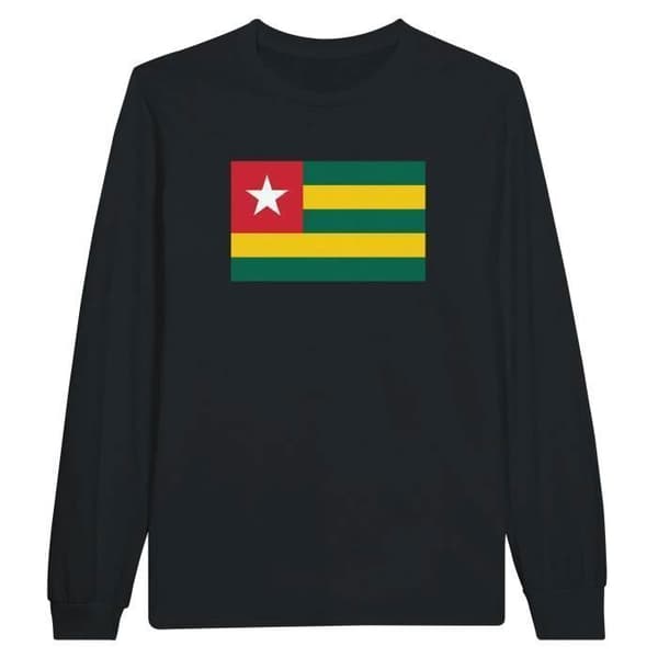 Långärmad t-shirt - PIXELFORMA - Flag of Togo - 100 % bomull - Långa ärmar - Optimal komfort
