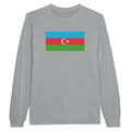 Miniatyrbild 1 av 3: T-shirt - Azerbajdzjans flagga - Grå - 100% bomull - Långärmad - Klassisk passform