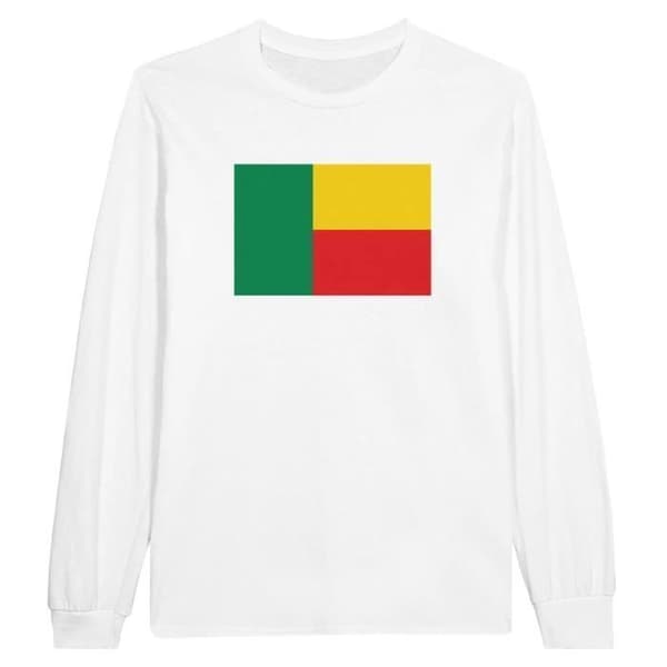 T-shirt med lång ärm - PIXELFORMA - Benins flagga - 100% bomull - Lång ärm - Optimalt komfort