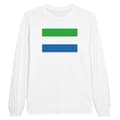 Miniatyrbild 1 av 3: T-shirt med lång ärm - Sierra Leones flagga - Vit - 100 % bomull - Klassisk passform - Unisex