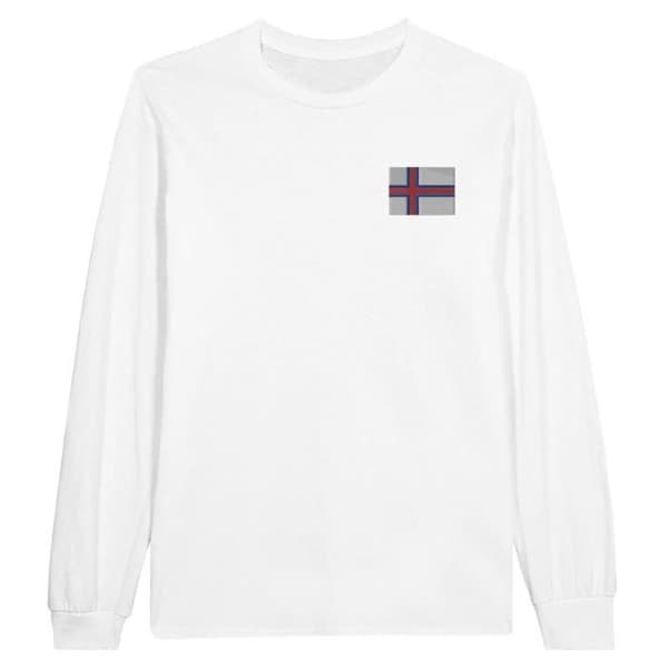 T-shirt med långa ärmar - PIXELFORMA - Färöarnas flagga - 100% bomull - Långa ärmar - Optimal komfort
