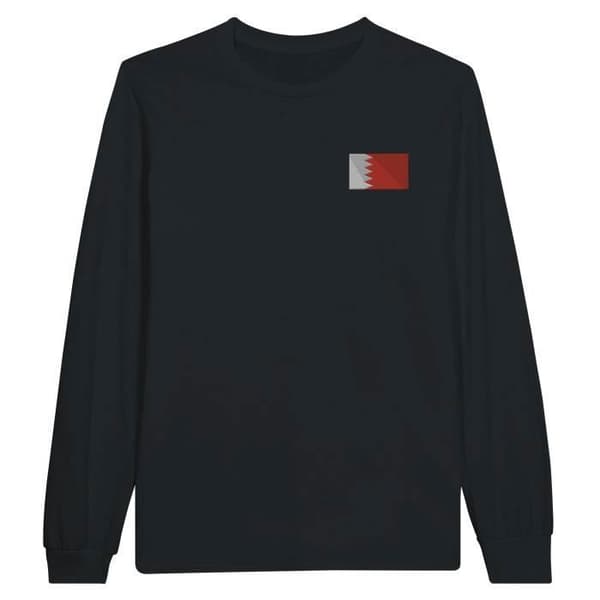 T-shirt med långa ärmar - PIXELFORMA - Bahrains flagga - 100% bomull - Långa ärmar - Optimal komfort