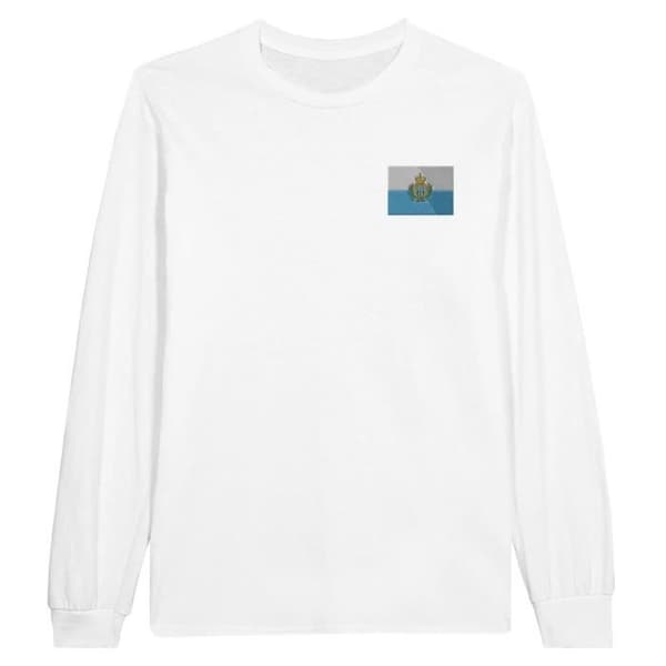 Långärmad t-shirt - PIXELFORMA - Flag of San Marino - 100 % bomull - Långa ärmar - Optimal komfort