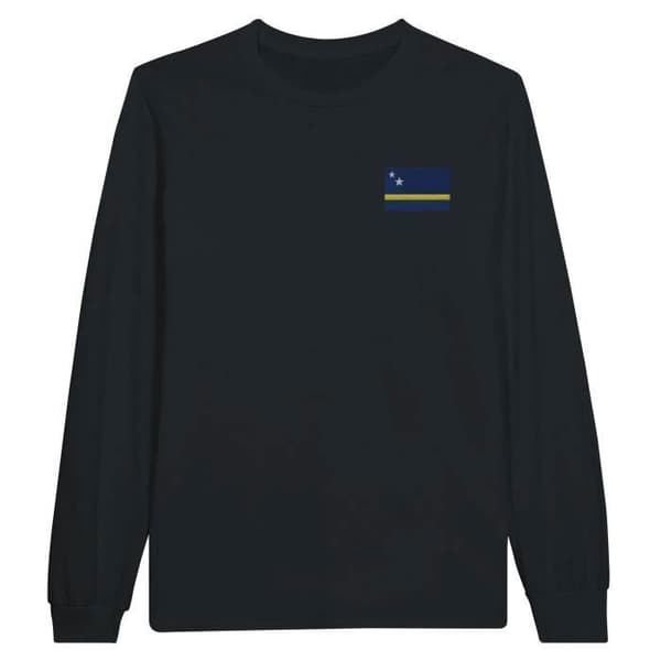 T-shirt med lång ärm - PIXELFORMA - Curaçaos flagga - 100% bomull - Långärmad - Optimal komfort
