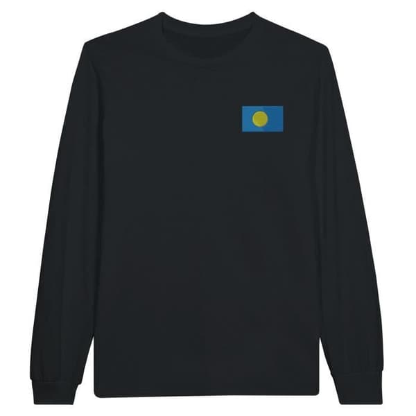 T-shirt med långärmar - Palauers flagga - Svart - 100% bomull - Långärmad - Optimal komfort
