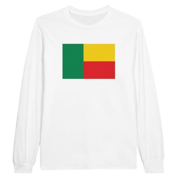 T-shirt med lång ärm - PIXELFORMA - Benins flagga - 100% bomull - Lång ärm - Optimalt komfort