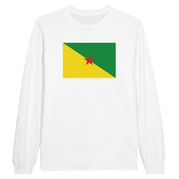 Långärmad t-shirt - PIXELFORMA - Flag of Guyana - 100 % bomull - Långa ärmar - Optimal komfort