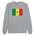 Miniatyrbild 1 av 3: Långärmad t-shirt - PIXELFORMA - Senegals flagga - 100 % bomull - Långa ärmar - Grå