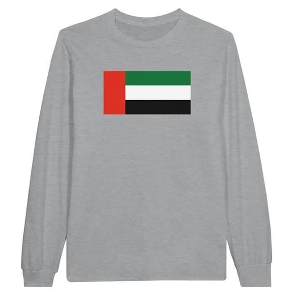 Långärmad T-shirt - PIXELFORMA - Förenade Arabemiraten - Grå - Regular passform - Klassisk krage