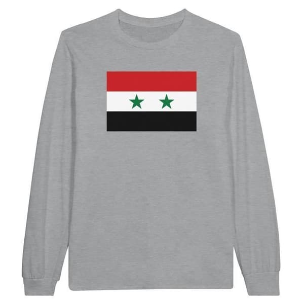 Långärmad T-shirt - PIXELFORMA - Syriens flagga - 100% bomull - Långa ärmar - Optimal komfort